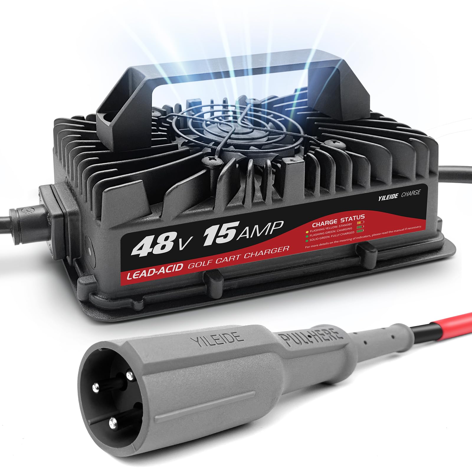 Amazon.com: YILEIDE 15 AMP 48 Volt Golf Cart Charger for Club Car